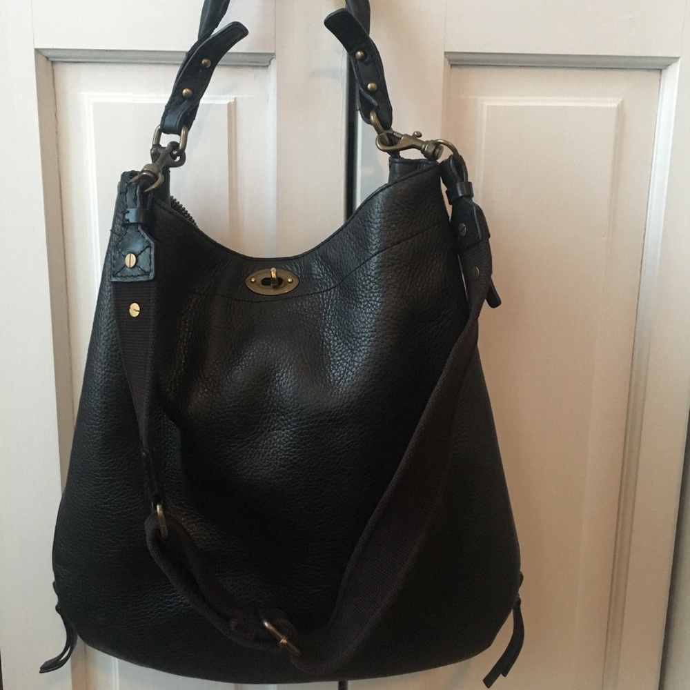 J. Crew Pebbled Leather Hobo Expandable